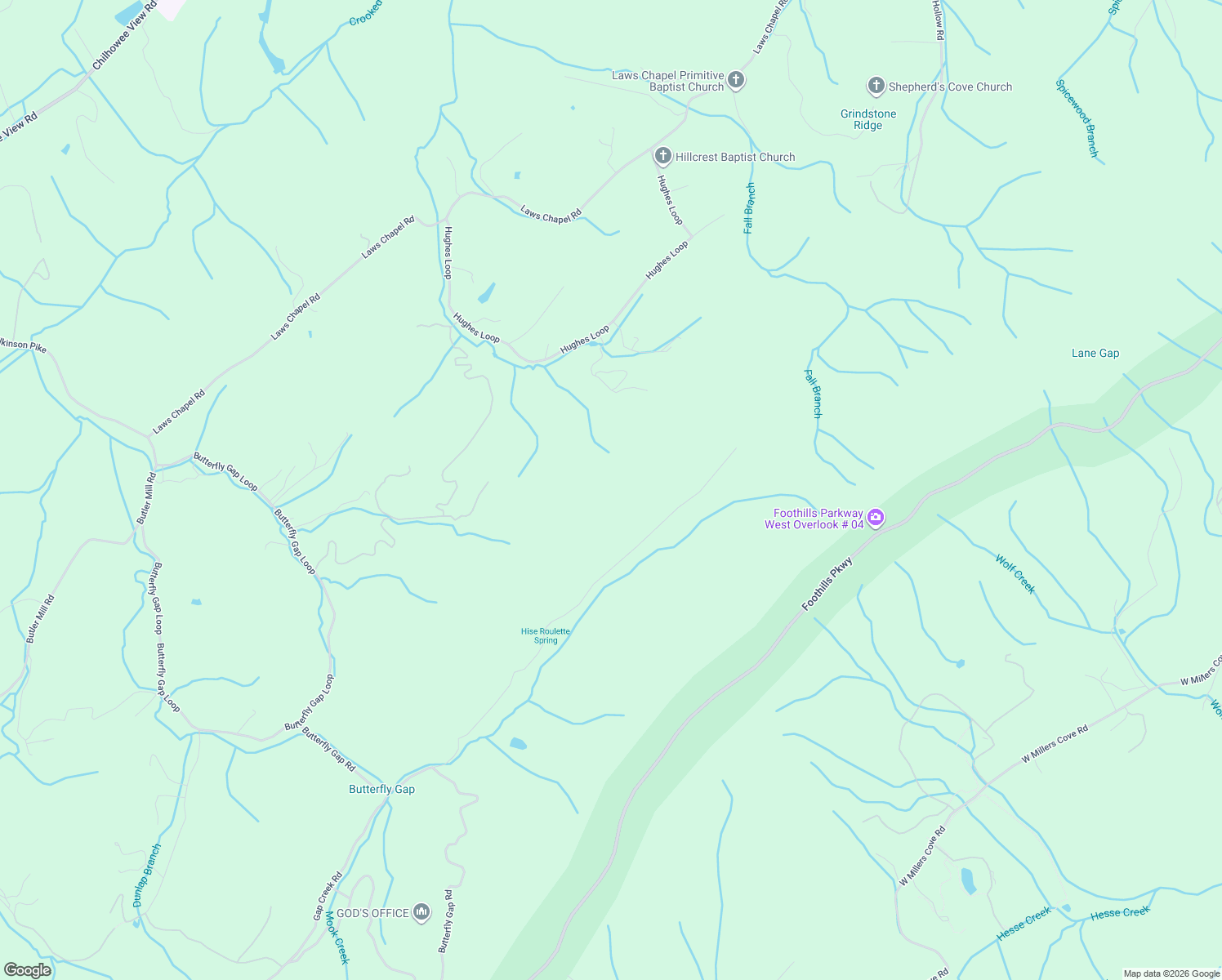 map of restaurants, bars, coffee shops, grocery stores, and more near 3261 Butterfly Hollow Rd in Maryville