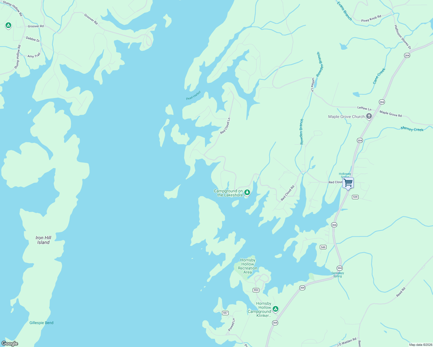 map of restaurants, bars, coffee shops, grocery stores, and more near 212 Overlook Drive in Ten Mile