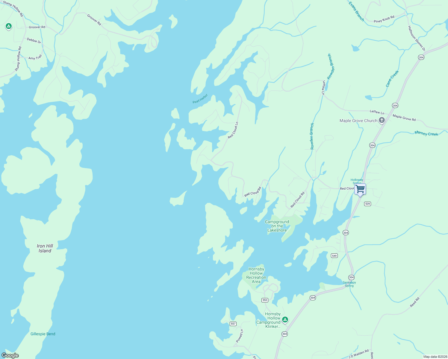 map of restaurants, bars, coffee shops, grocery stores, and more near 212 Overlook Drive in Ten Mile