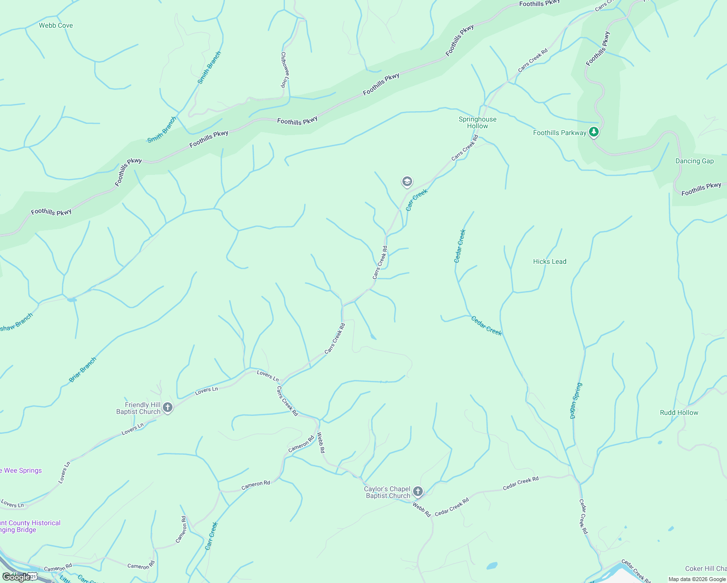 map of restaurants, bars, coffee shops, grocery stores, and more near 1022 Carrs Creek Road in Townsend
