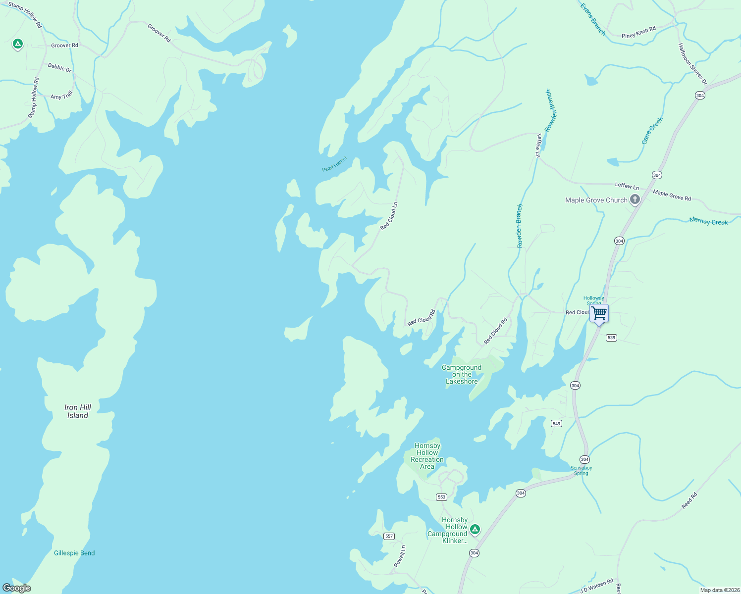 map of restaurants, bars, coffee shops, grocery stores, and more near 212 Overlook Drive in Ten Mile