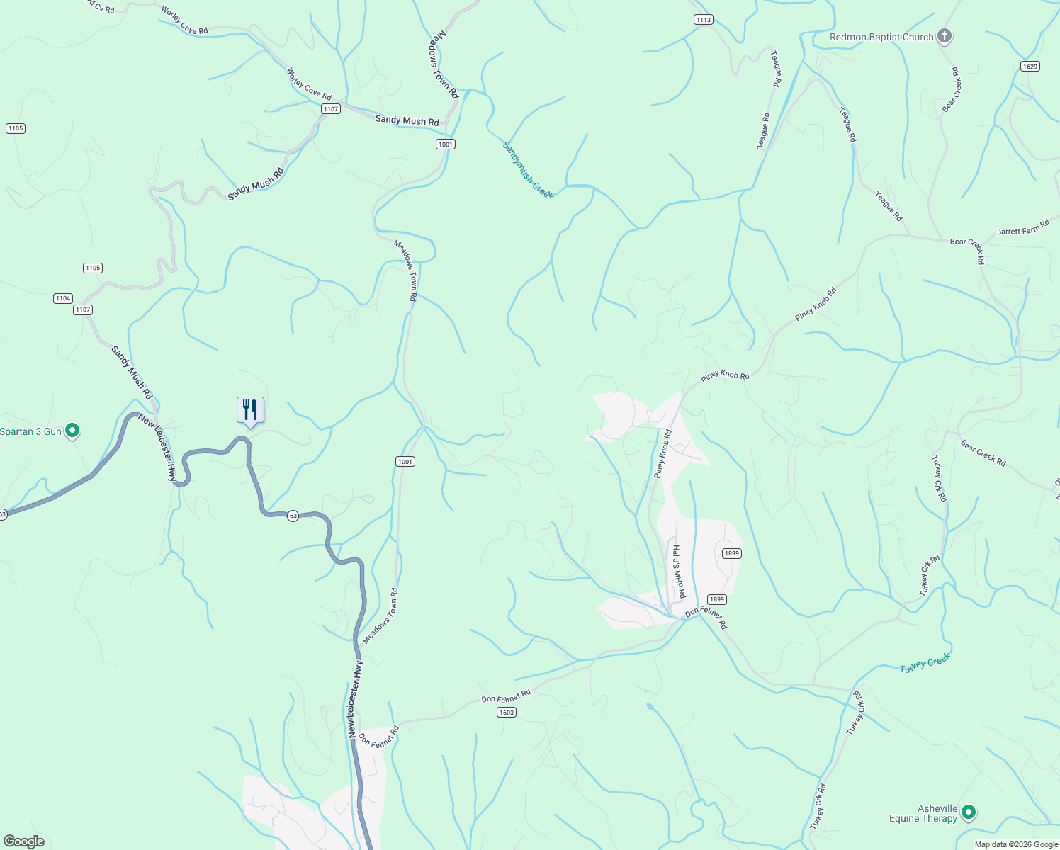map of restaurants, bars, coffee shops, grocery stores, and more near 83 Mount Airy Road in Marshall