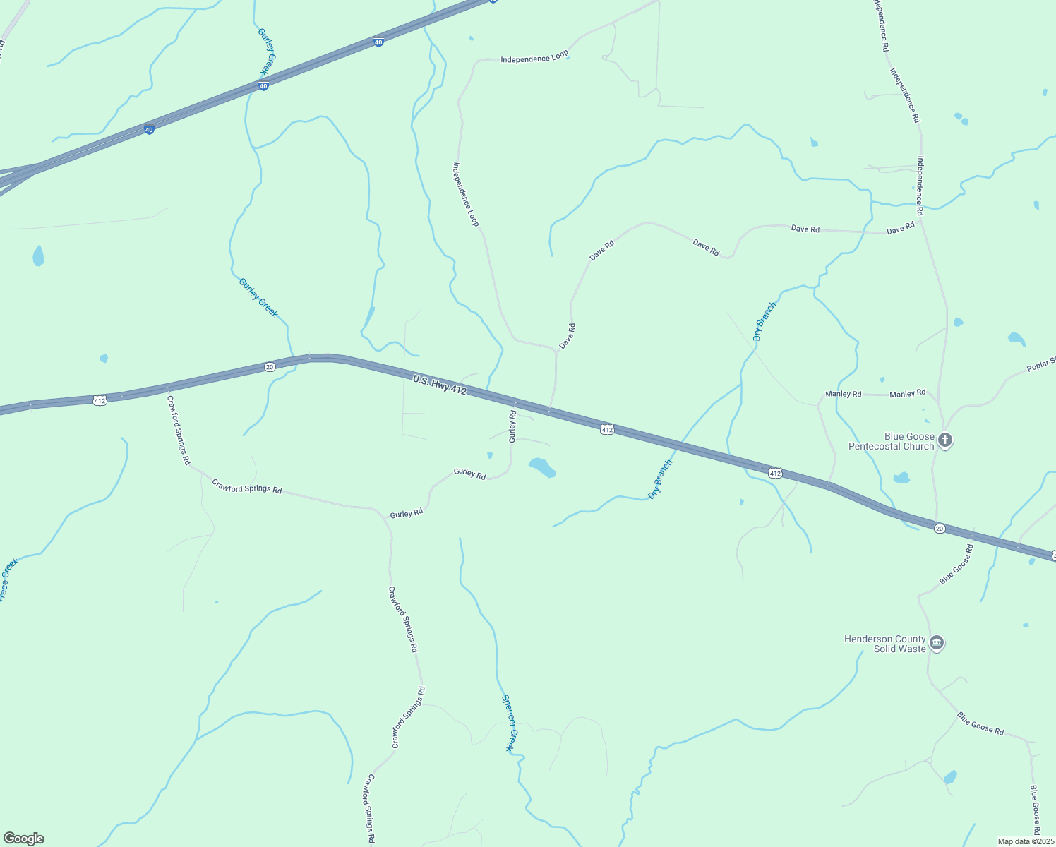 map of restaurants, bars, coffee shops, grocery stores, and more near Independence Loop in Beech Bluff
