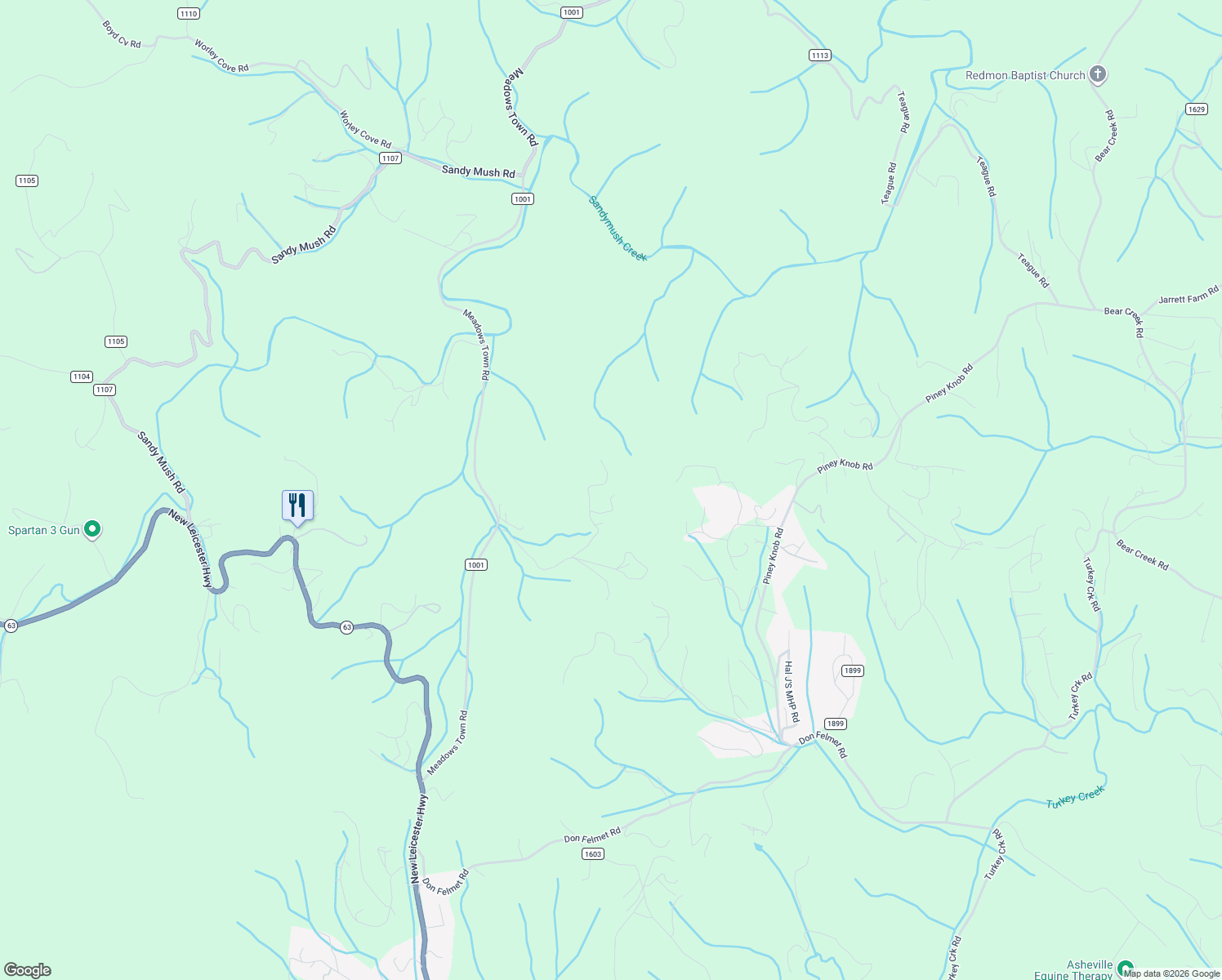 map of restaurants, bars, coffee shops, grocery stores, and more near 125 Mount Airy Road in Marshall