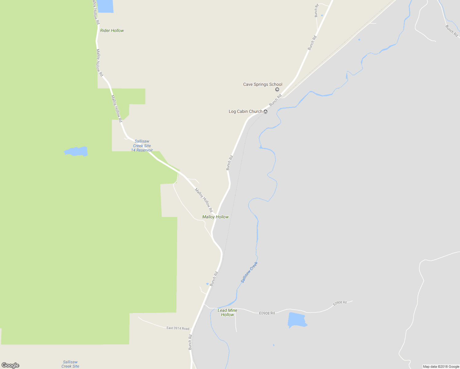 map of restaurants, bars, coffee shops, grocery stores, and more near Bunch Road in Adair County