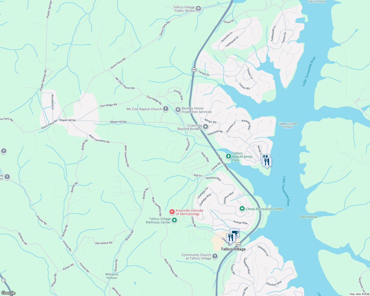 map of restaurants, bars, coffee shops, grocery stores, and more near 211 Wahuhu Lane in Loudon