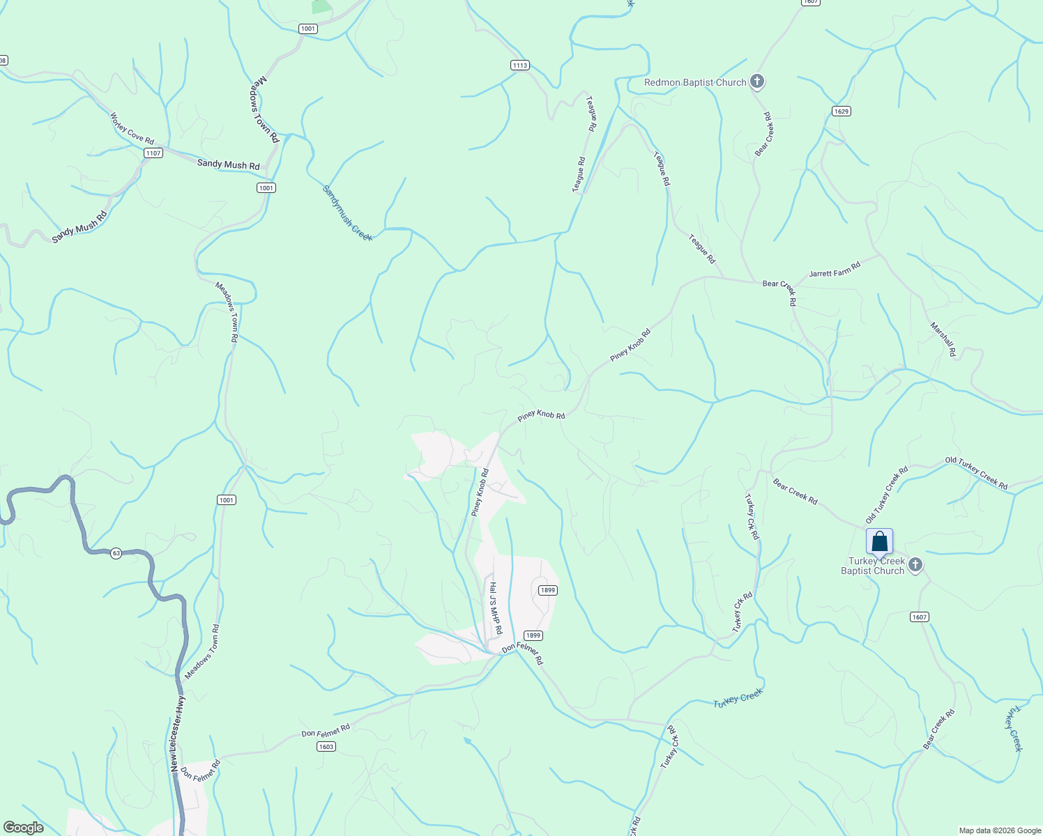 map of restaurants, bars, coffee shops, grocery stores, and more near 548 Piney Knob Road in Marshall