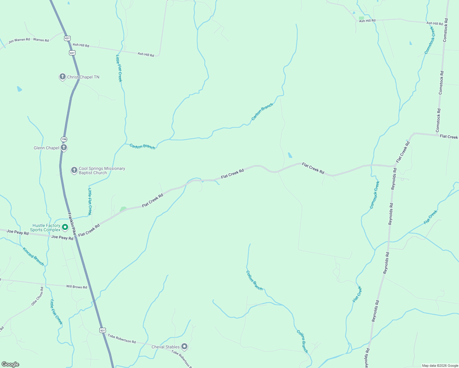 map of restaurants, bars, coffee shops, grocery stores, and more near 5085 Flat Creek Road in Spring Hill