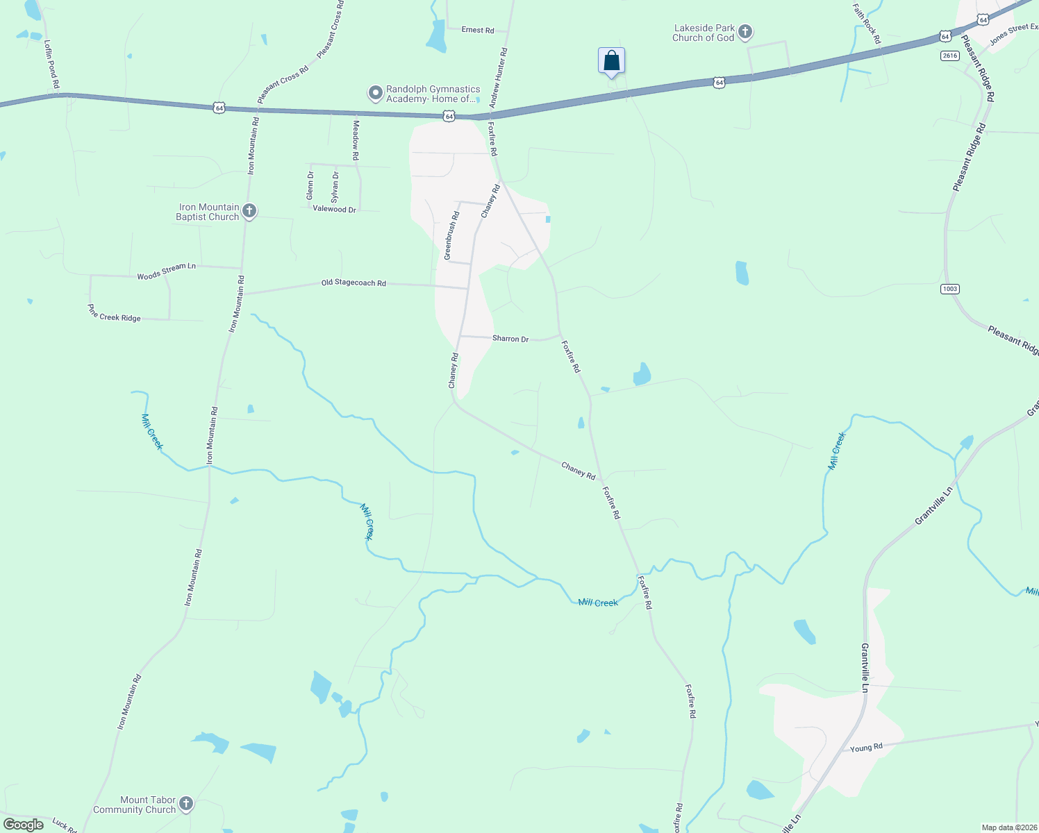 map of restaurants, bars, coffee shops, grocery stores, and more near 3025 Barberry Court in Asheboro