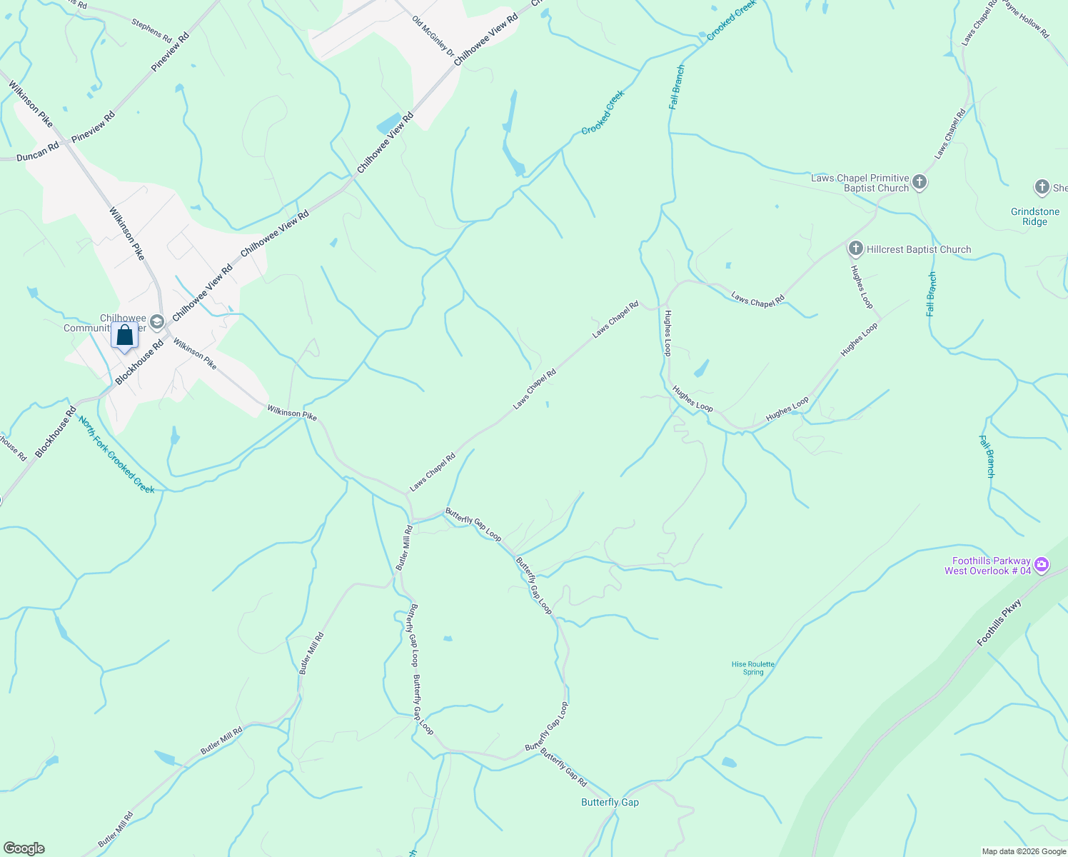 map of restaurants, bars, coffee shops, grocery stores, and more near 3132 Laws Chapel Road in Maryville