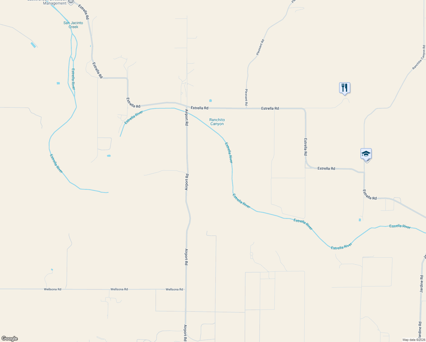 map of restaurants, bars, coffee shops, grocery stores, and more near 7790 Airport Road in Paso Robles