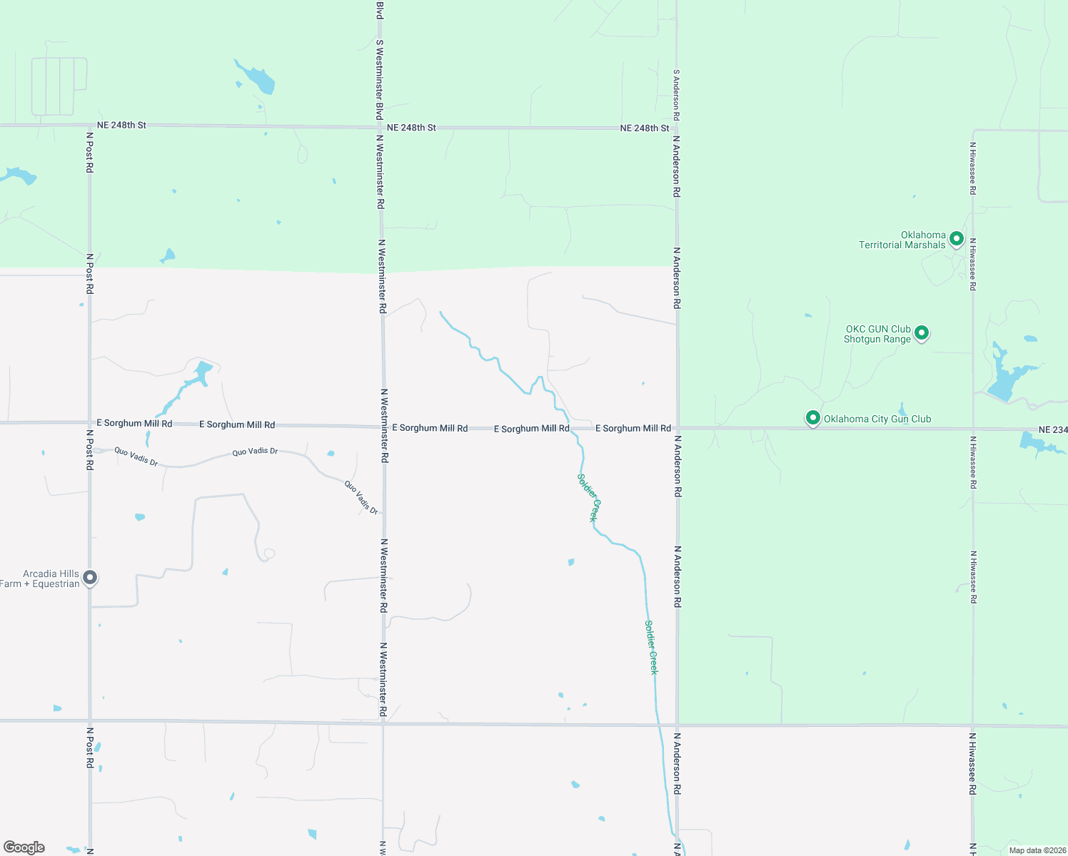 map of restaurants, bars, coffee shops, grocery stores, and more near 12001 East Sorghum Mill Road in Arcadia