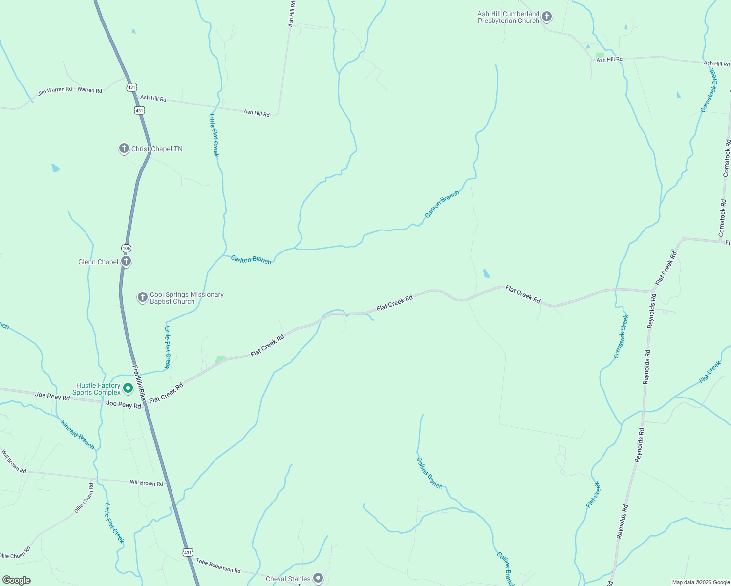 map of restaurants, bars, coffee shops, grocery stores, and more near 5124 Flat Creek Road in Spring Hill