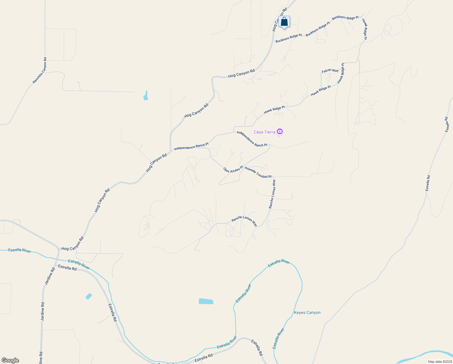 map of restaurants, bars, coffee shops, grocery stores, and more near 6335 Ojas Azules Place in San Miguel