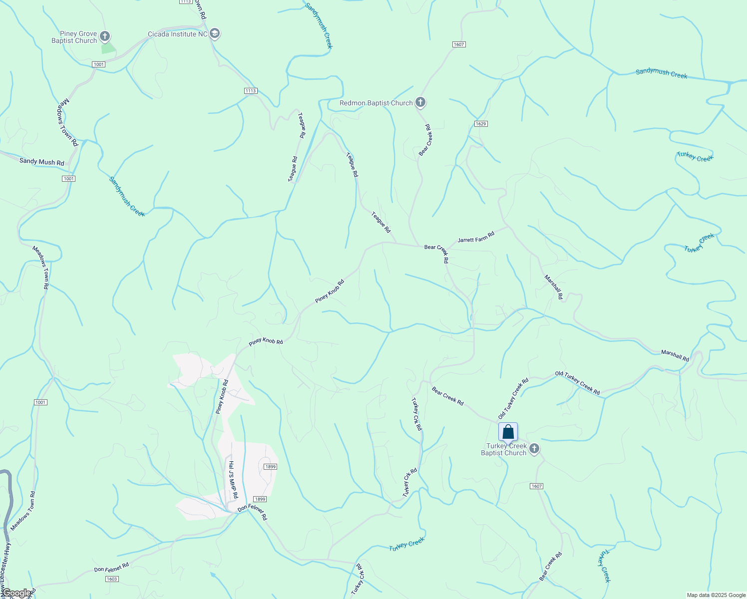map of restaurants, bars, coffee shops, grocery stores, and more near 99999 Piney Knob Road in Marshall
