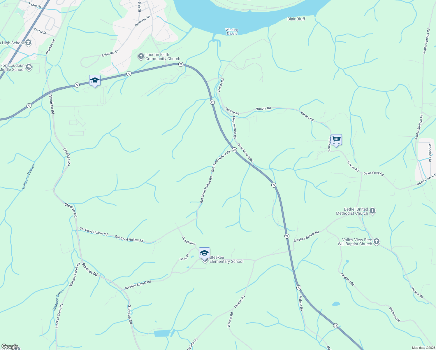 map of restaurants, bars, coffee shops, grocery stores, and more near 630 Get Good Hollow Road in Loudon
