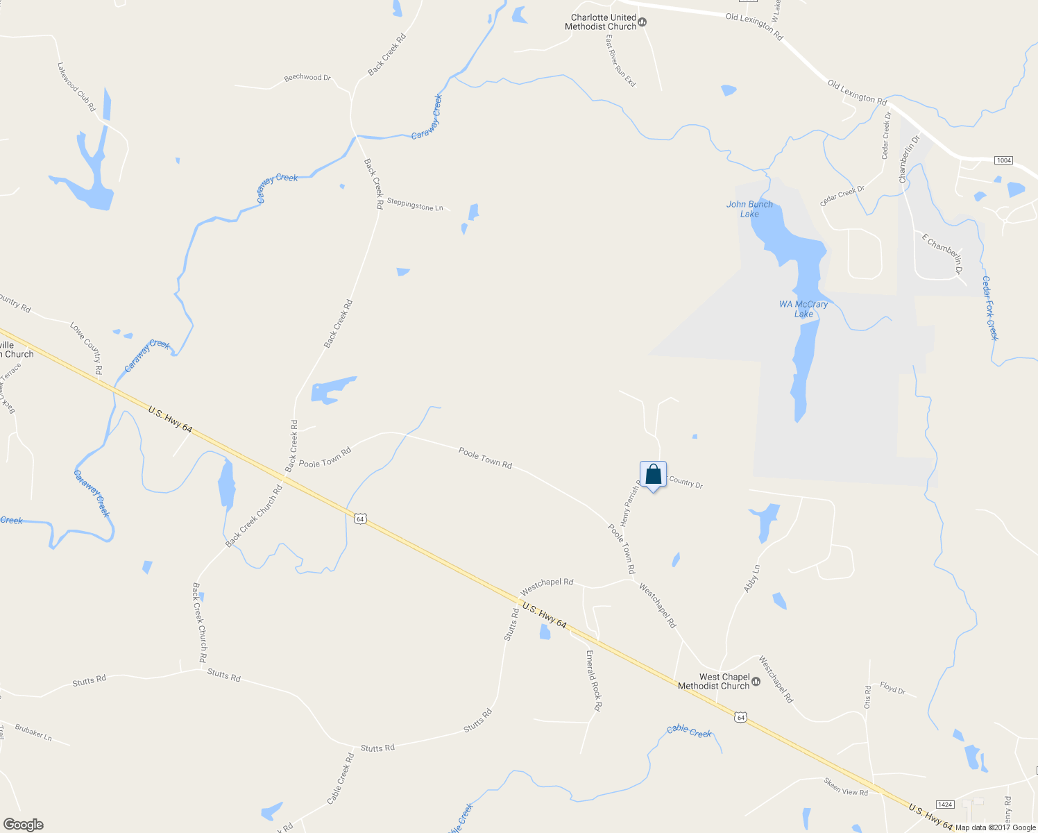 map of restaurants, bars, coffee shops, grocery stores, and more near 2042 Poole Town Road in Asheboro