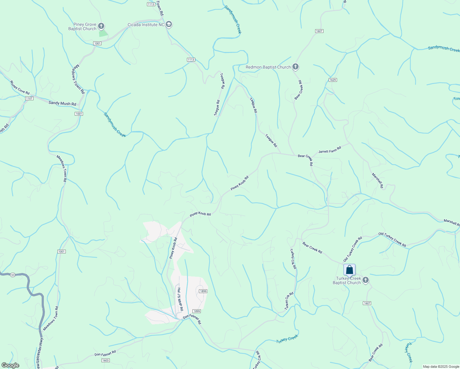 map of restaurants, bars, coffee shops, grocery stores, and more near 351 Piney Knob Road in Marshall