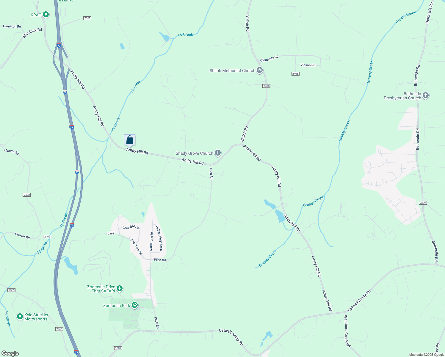 map of restaurants, bars, coffee shops, grocery stores, and more near 125 Apple Tree Lane in Statesville