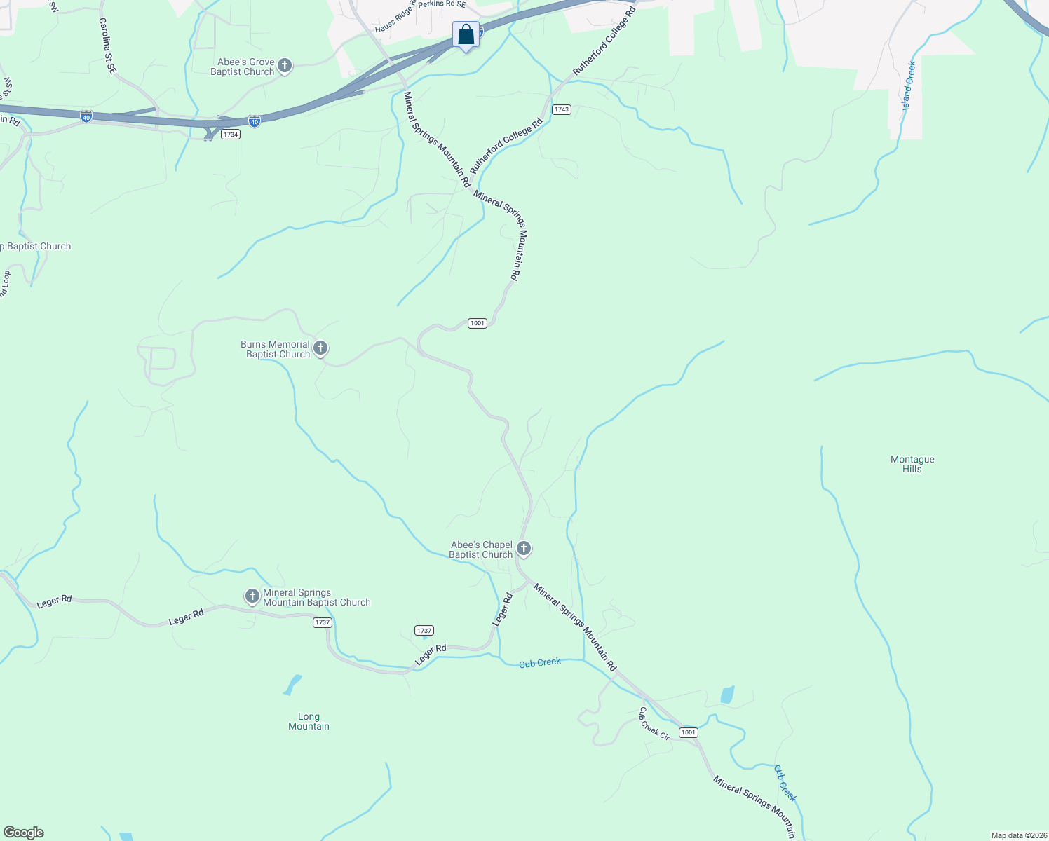 map of restaurants, bars, coffee shops, grocery stores, and more near 3634 Abee Farm Lane Road in Connelly Springs