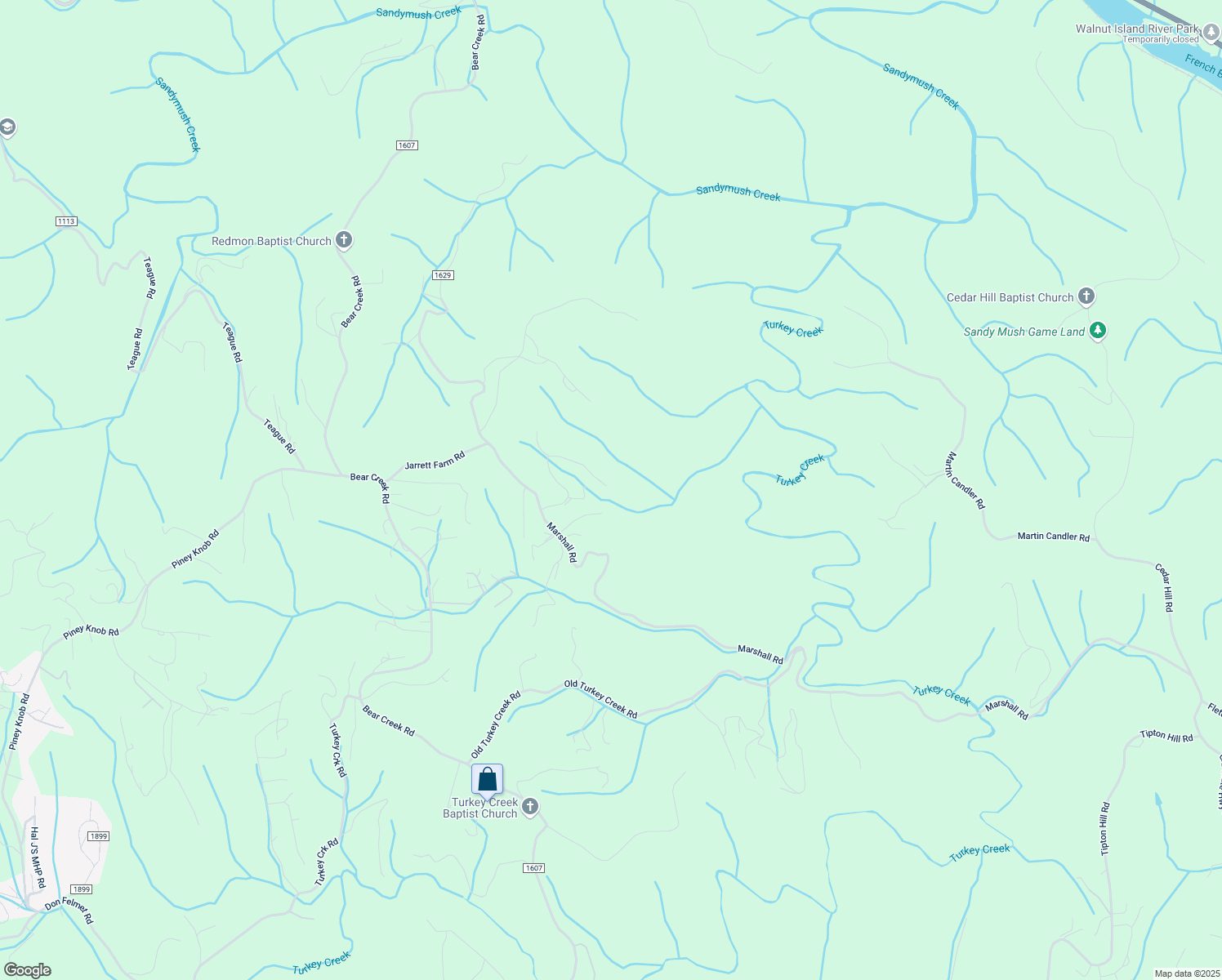 map of restaurants, bars, coffee shops, grocery stores, and more near 74 Greenway Drive in Alexander