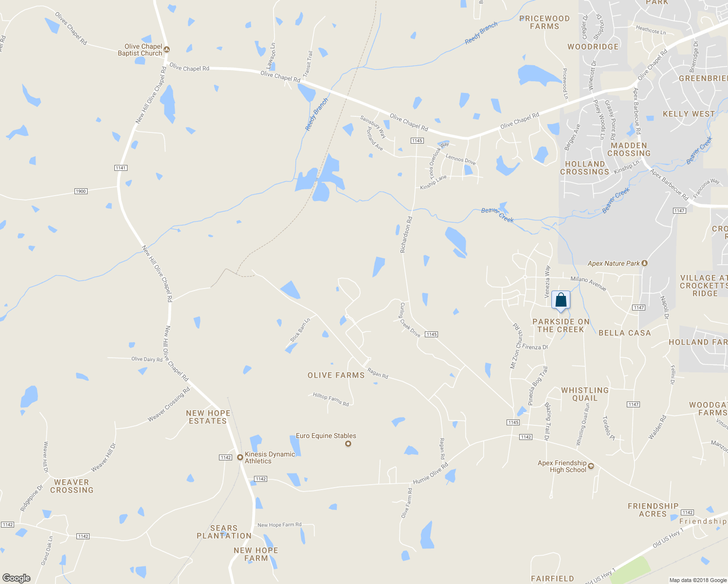 map of restaurants, bars, coffee shops, grocery stores, and more near 3126 Mantle Ridge Drive in Apex