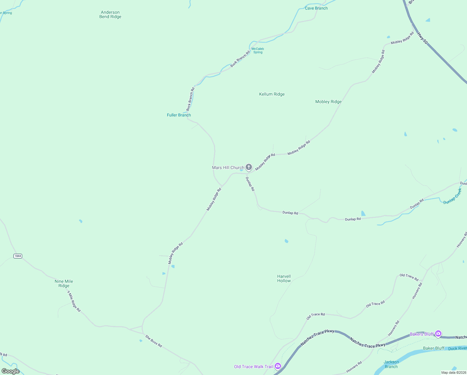 map of restaurants, bars, coffee shops, grocery stores, and more near 2882 Mobley Ridge Road in Duck River
