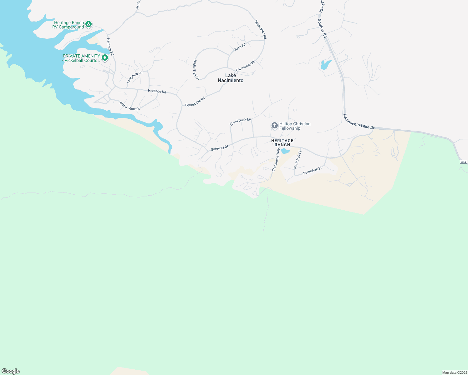 map of restaurants, bars, coffee shops, grocery stores, and more near 2377 Comanche Way in Heritage Ranch