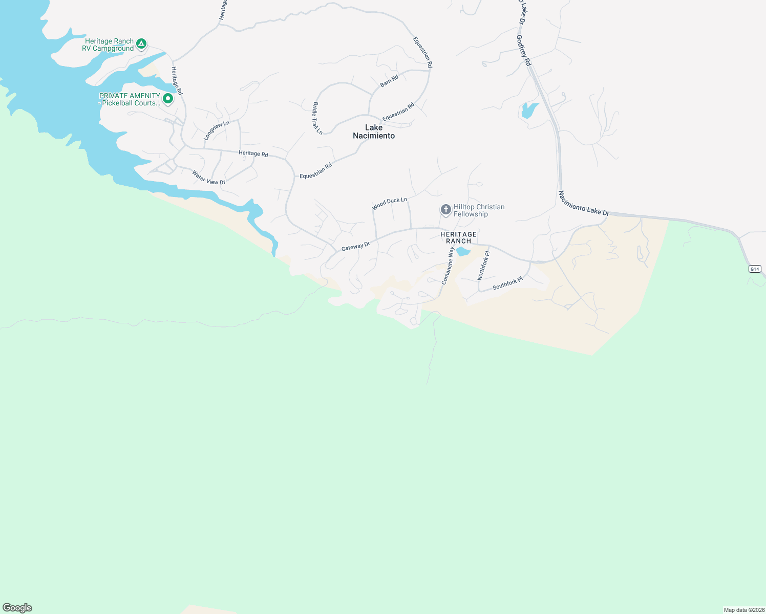 map of restaurants, bars, coffee shops, grocery stores, and more near 2377 Comanche Way in Heritage Ranch