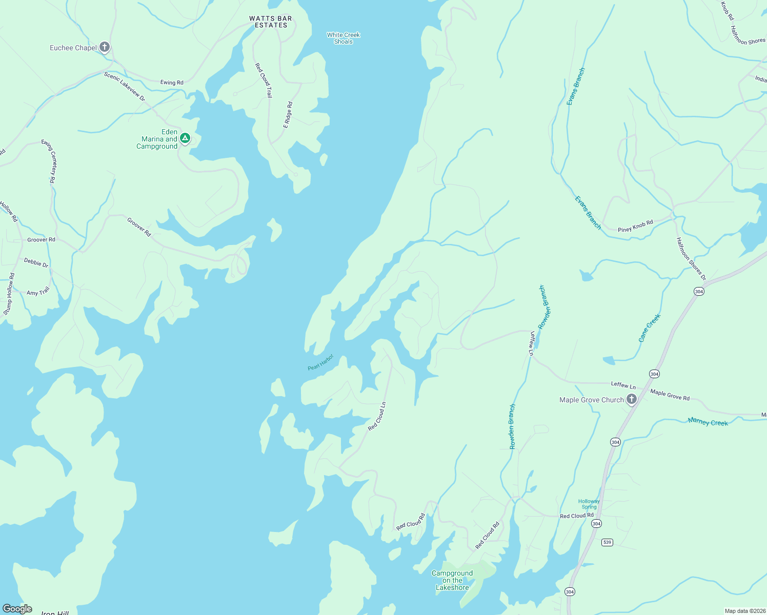 map of restaurants, bars, coffee shops, grocery stores, and more near 521 Waterfront Way in Ten Mile