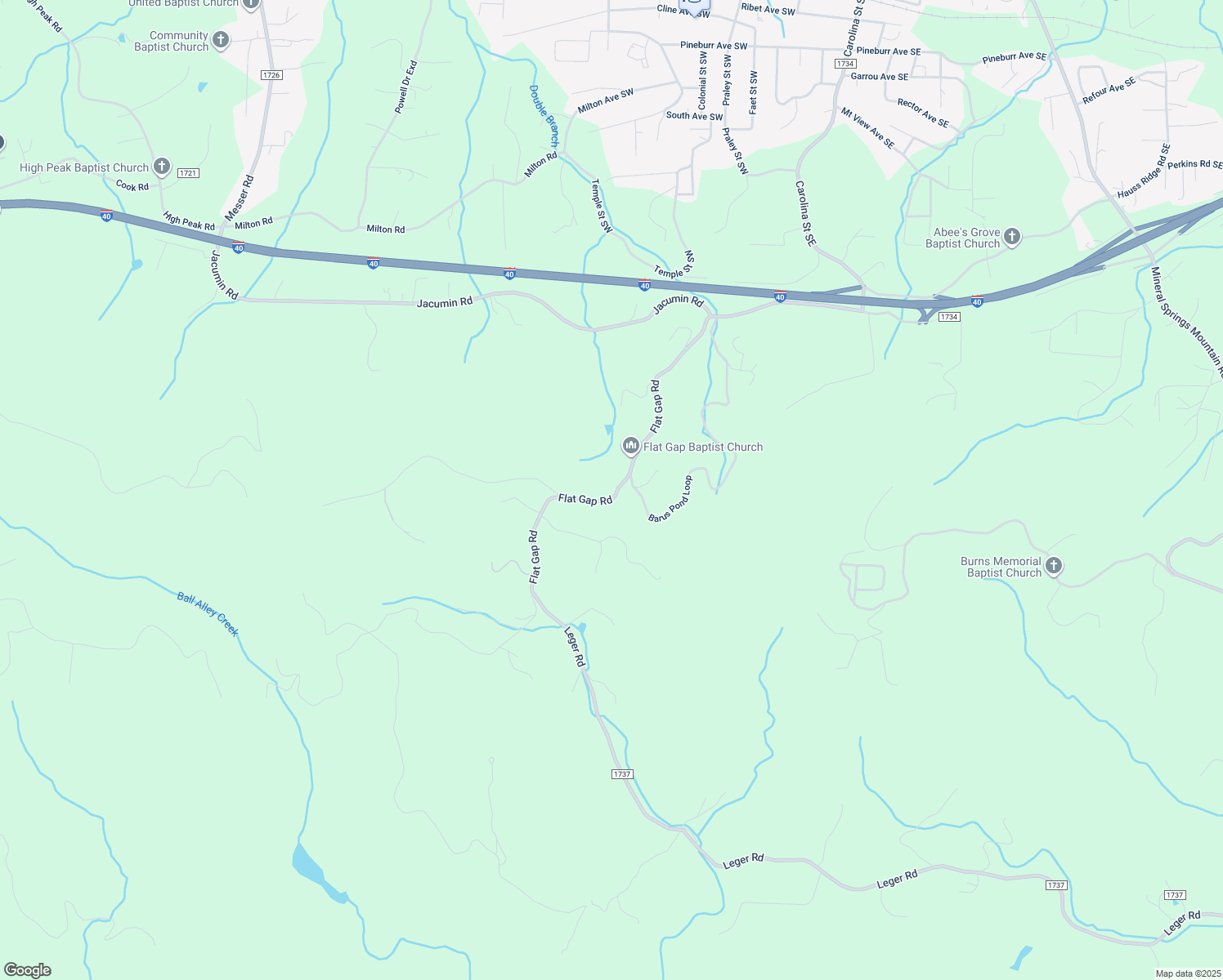 map of restaurants, bars, coffee shops, grocery stores, and more near 3236 Flat Gap Road in Valdese