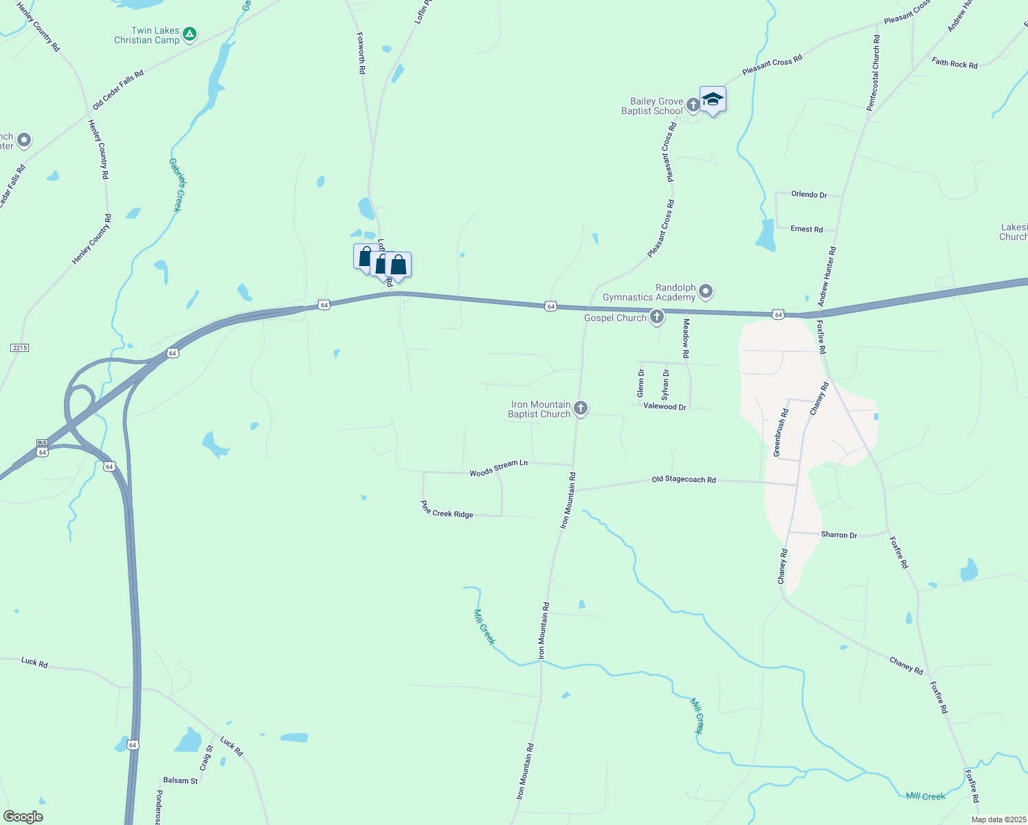 map of restaurants, bars, coffee shops, grocery stores, and more near 2273 Wildflower Ct in Asheboro