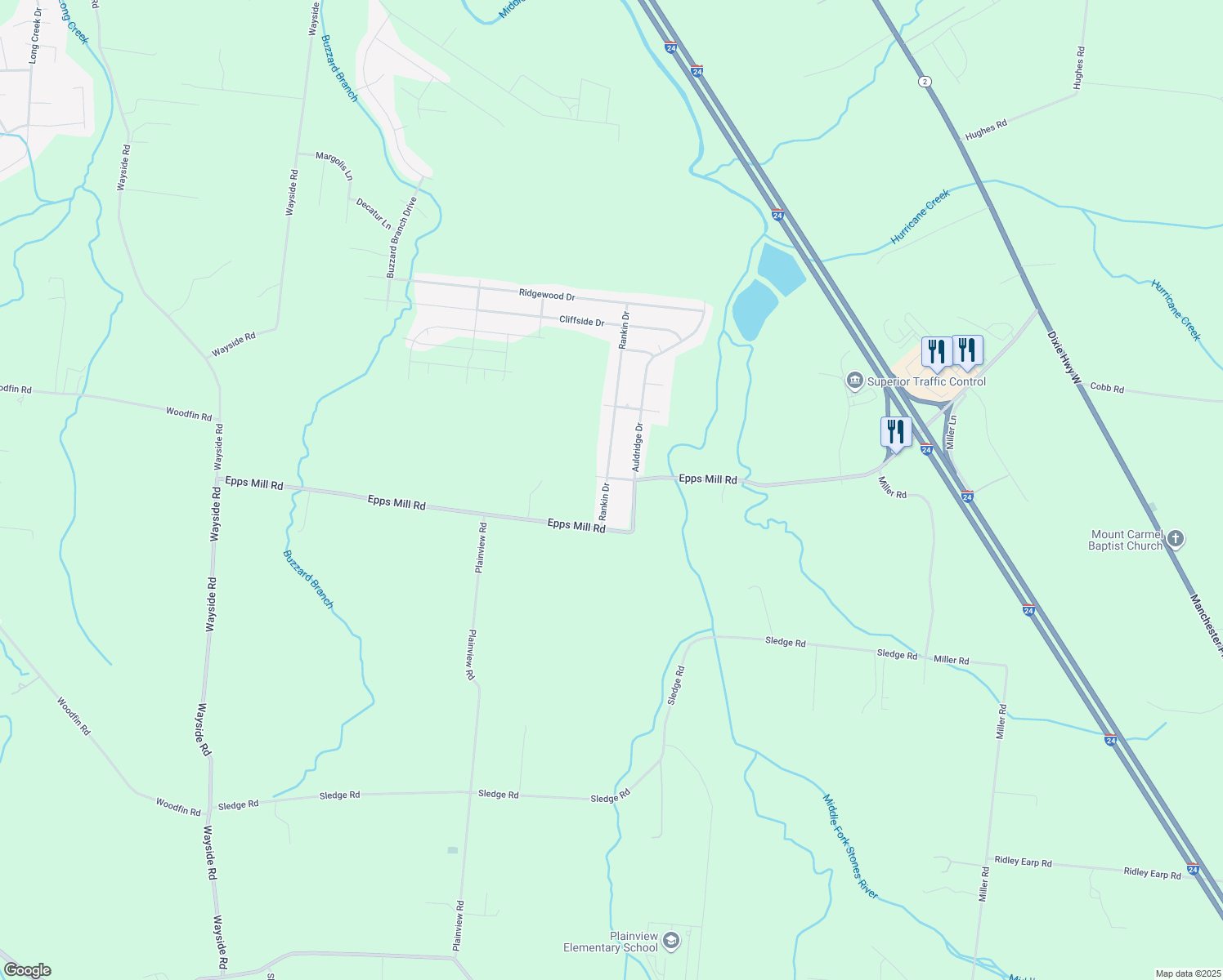 map of restaurants, bars, coffee shops, grocery stores, and more near 2028 Rankin Drive in Christiana