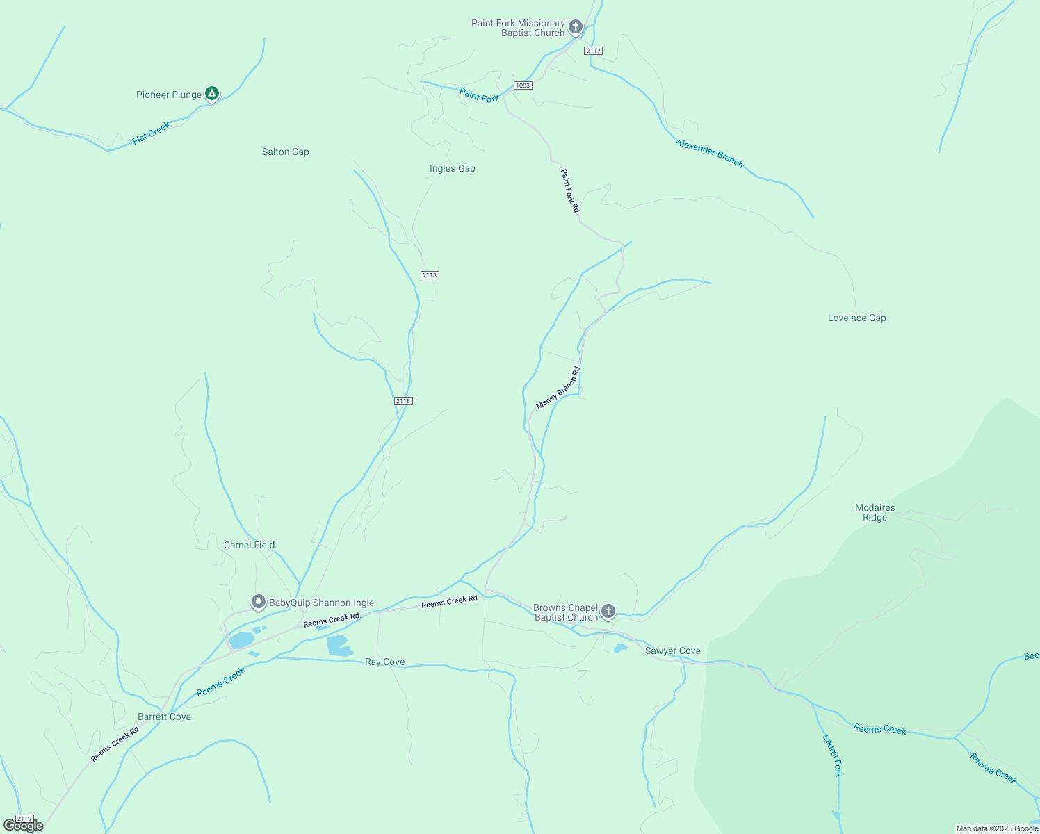 map of restaurants, bars, coffee shops, grocery stores, and more near 64 Maney Branch Road in Weaverville