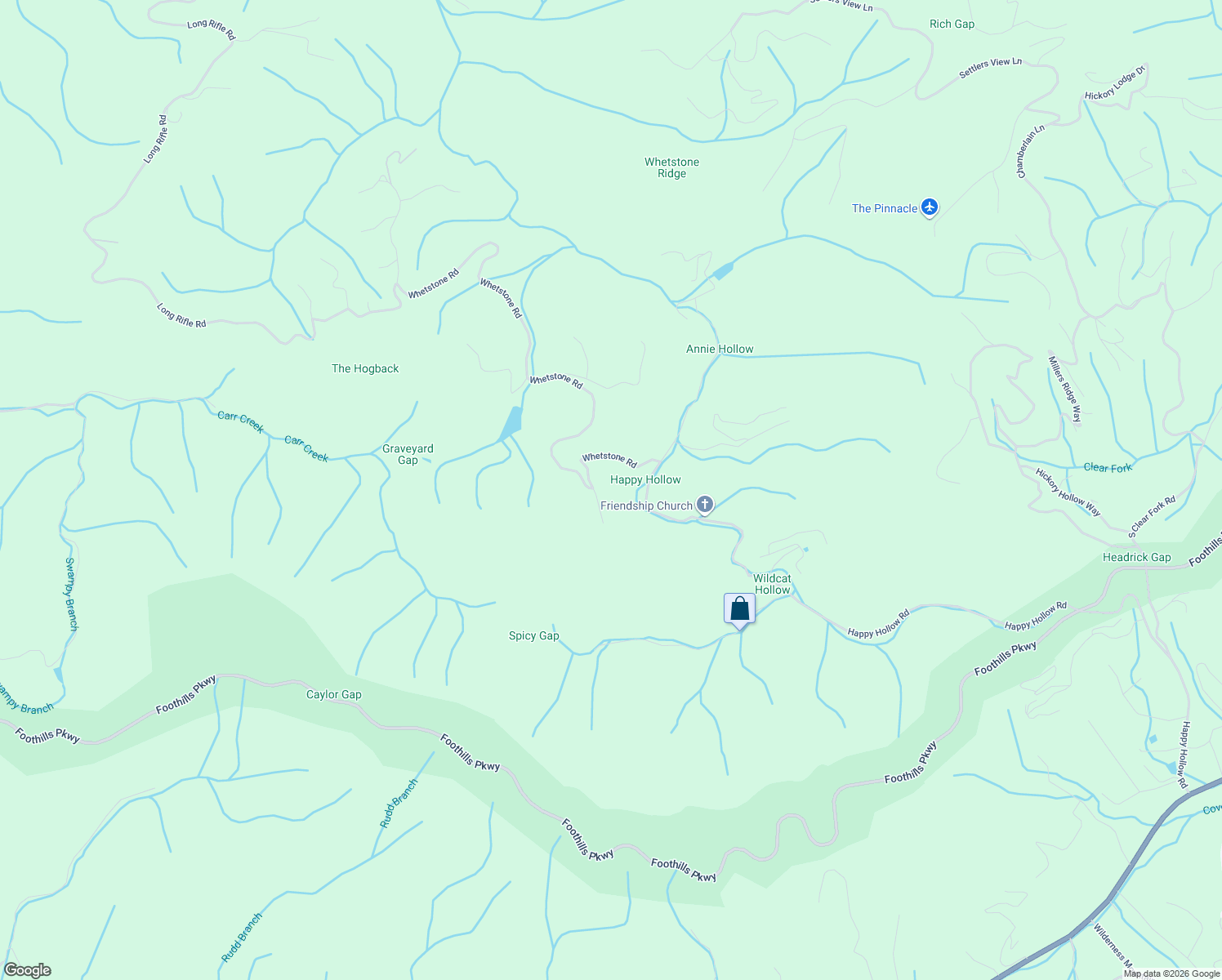 map of restaurants, bars, coffee shops, grocery stores, and more near 2405 Deep Spring Lane in Sevierville