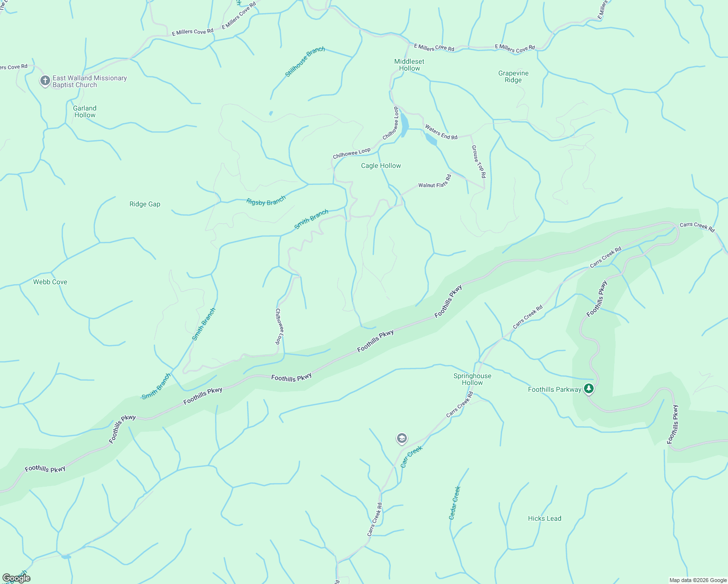 map of restaurants, bars, coffee shops, grocery stores, and more near 2120 Sky Top Road in Walland