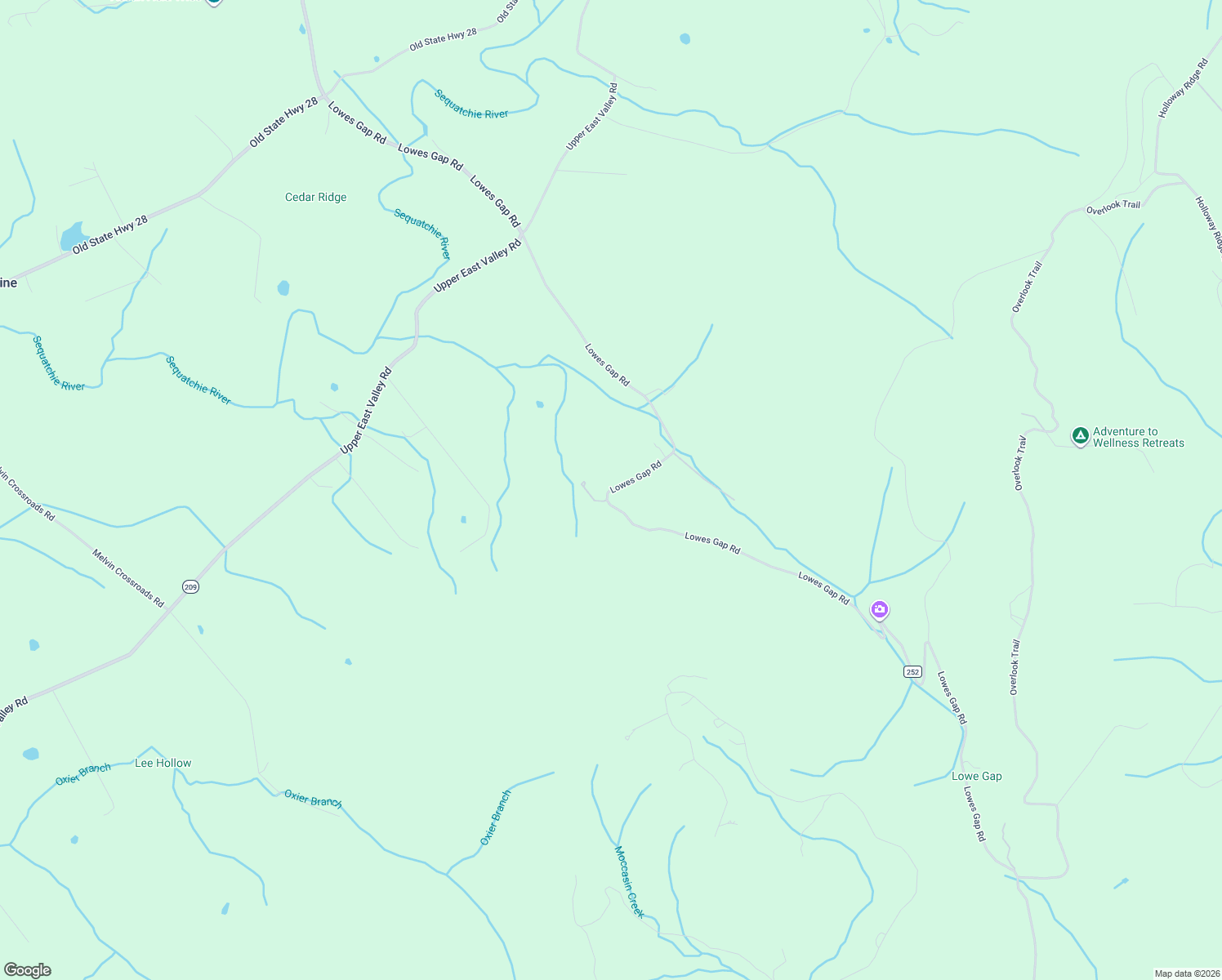 map of restaurants, bars, coffee shops, grocery stores, and more near Lowes Gap Road in Pikeville