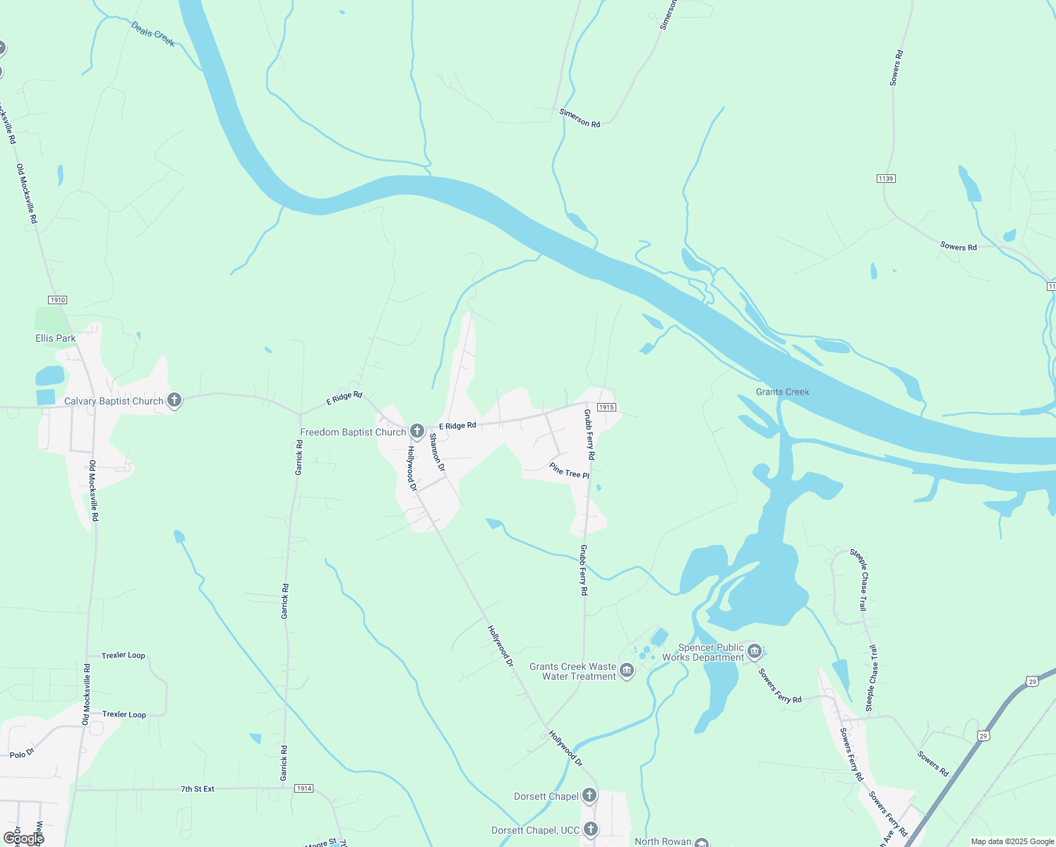 map of restaurants, bars, coffee shops, grocery stores, and more near 3557 East Ridge Road in Salisbury