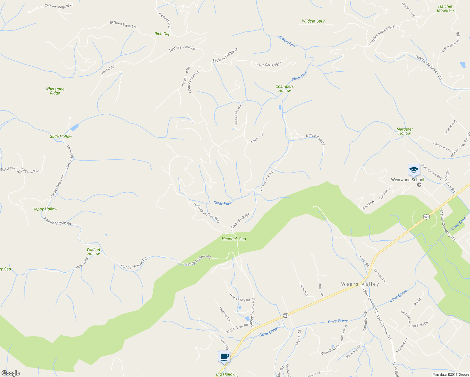 map of restaurants, bars, coffee shops, grocery stores, and more near 4037 Chamberlain Lane in Pigeon Forge