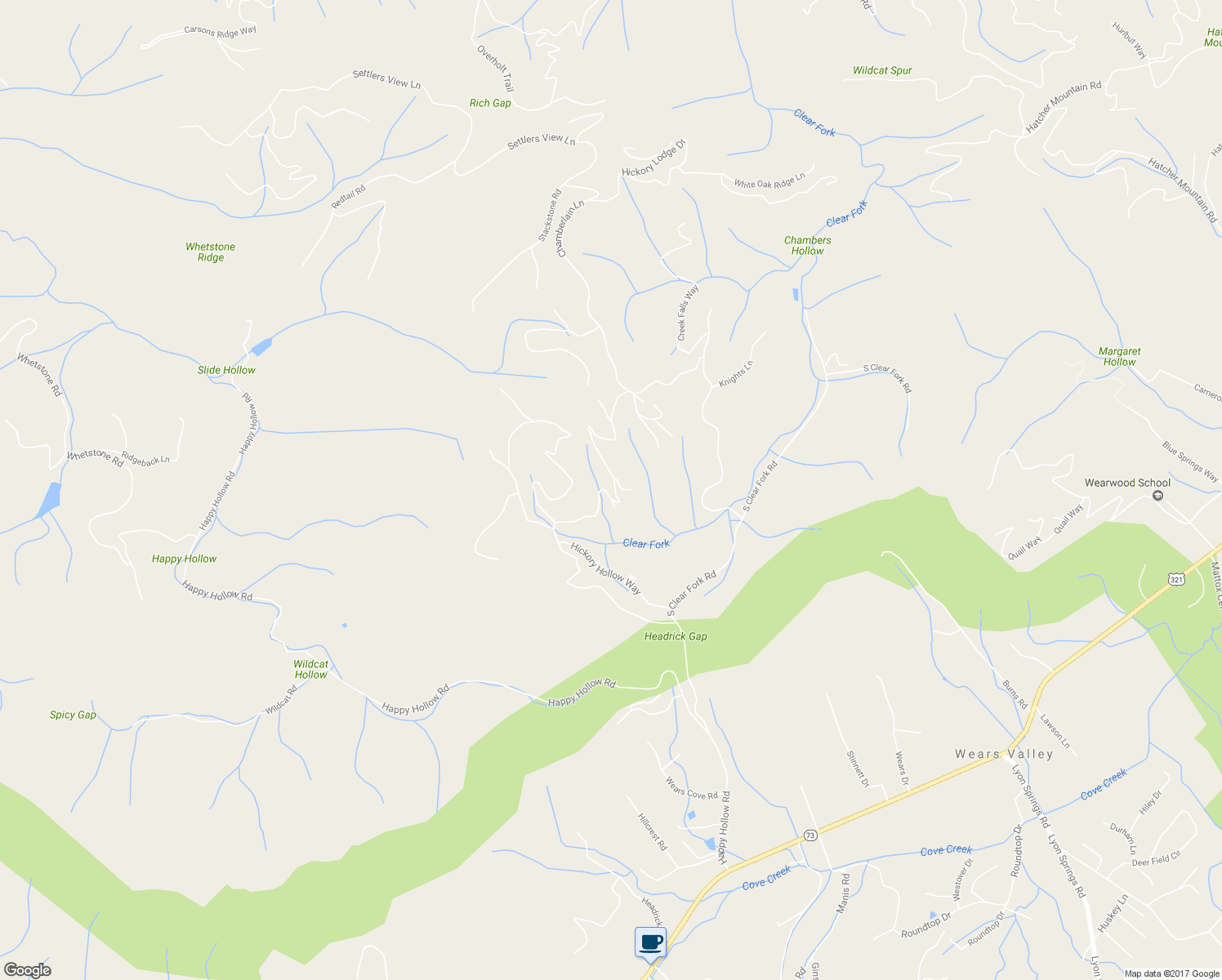 map of restaurants, bars, coffee shops, grocery stores, and more near 3904 Millers Ridge Way in Sevierville