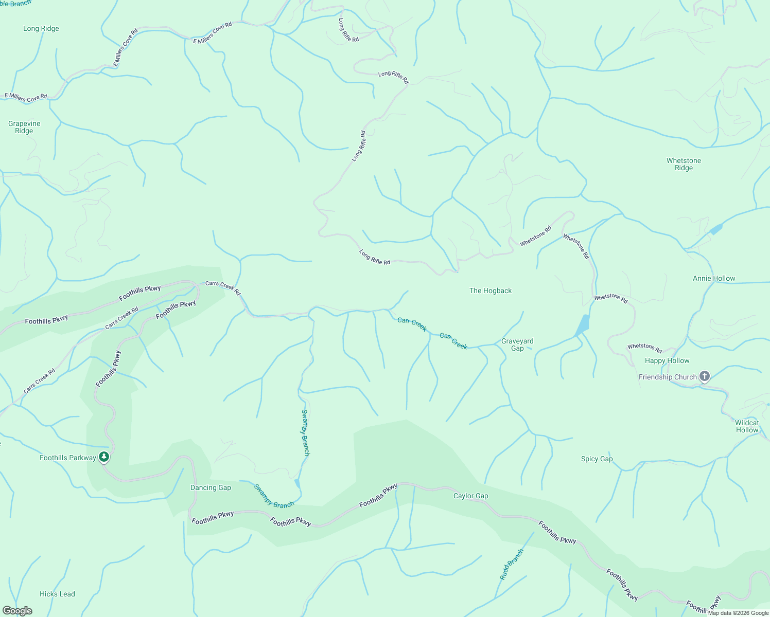 map of restaurants, bars, coffee shops, grocery stores, and more near 1970 Carrs Creek Road in Townsend