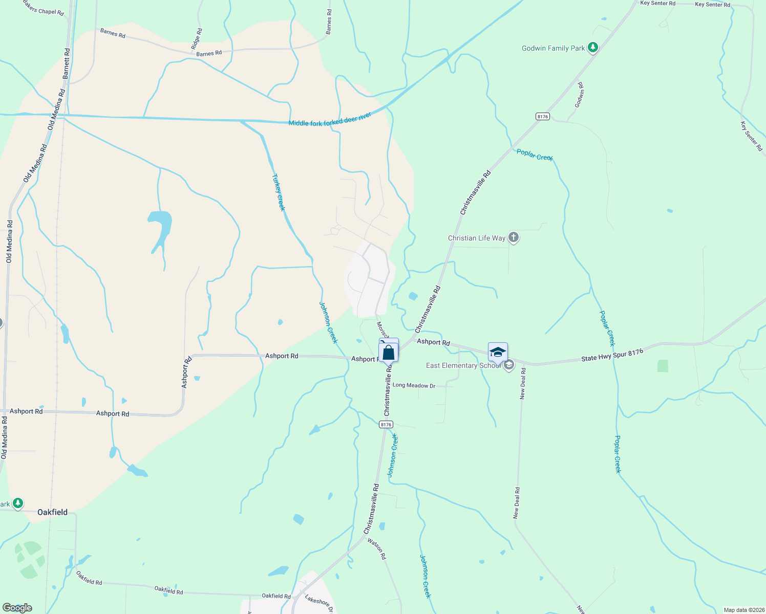 map of restaurants, bars, coffee shops, grocery stores, and more near 56 Morisch Road in Oakfield