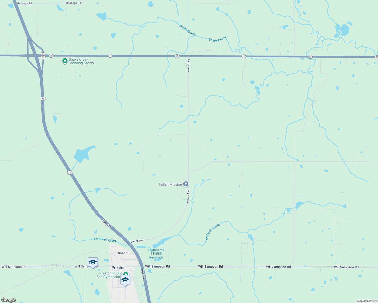 map of restaurants, bars, coffee shops, grocery stores, and more near 8920 North 220 Road in Beggs