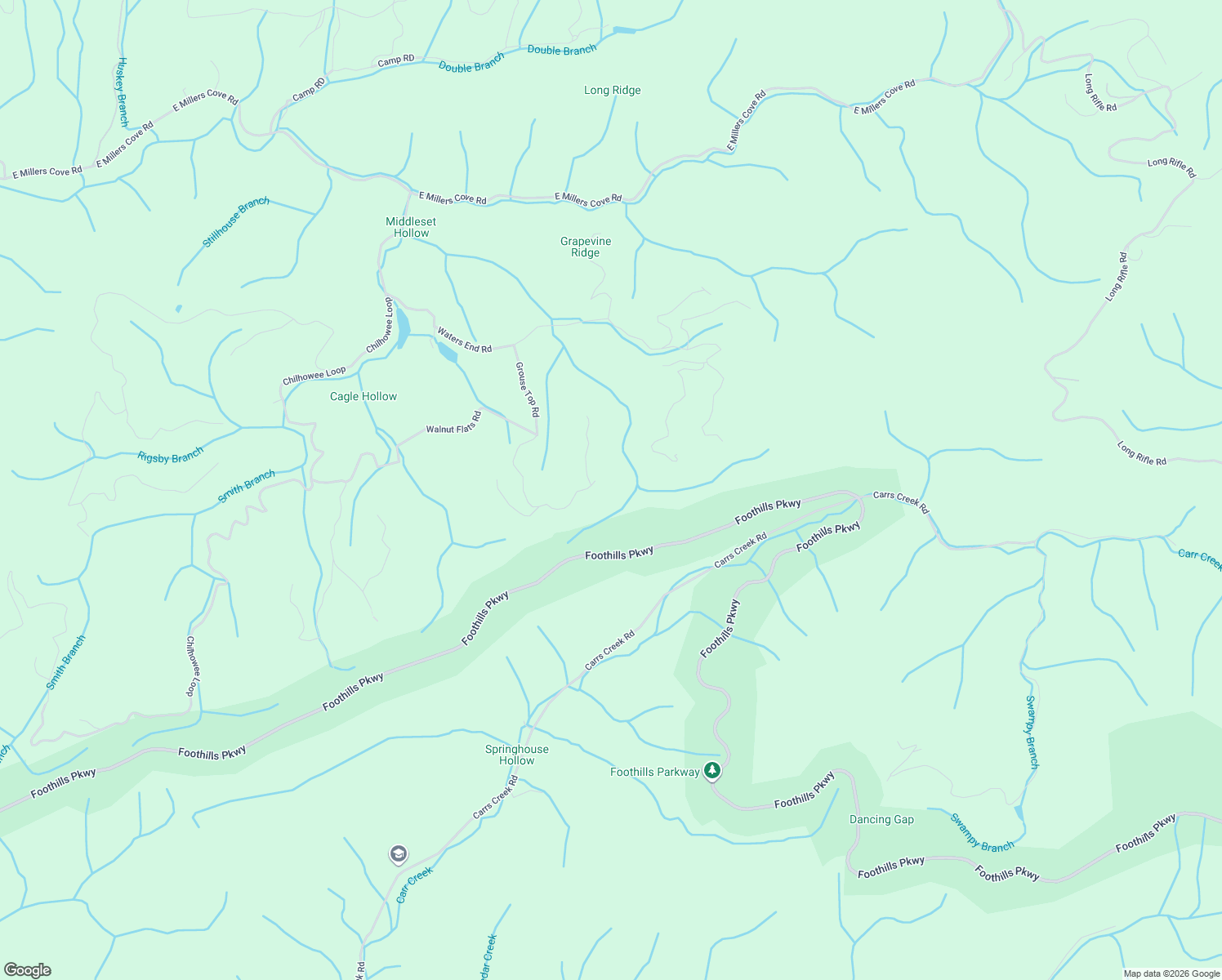 map of restaurants, bars, coffee shops, grocery stores, and more near 119 Kelans Trail in Walland