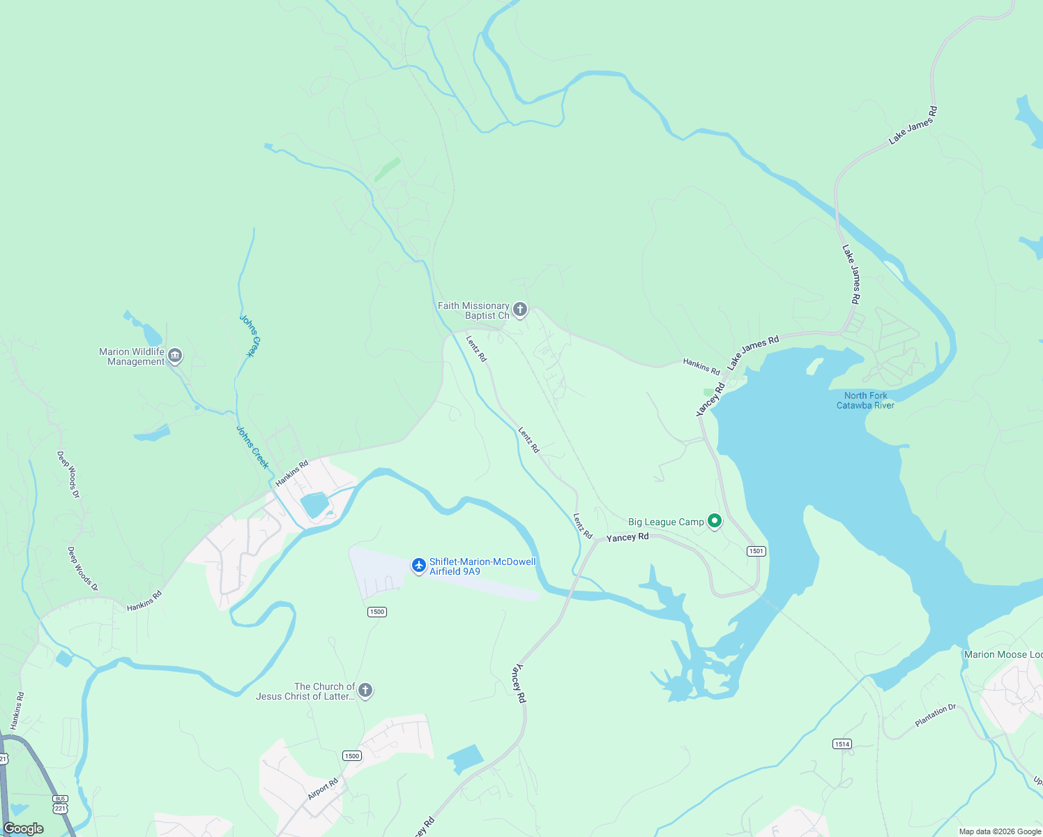 map of restaurants, bars, coffee shops, grocery stores, and more near 526 Lentz Road in Marion