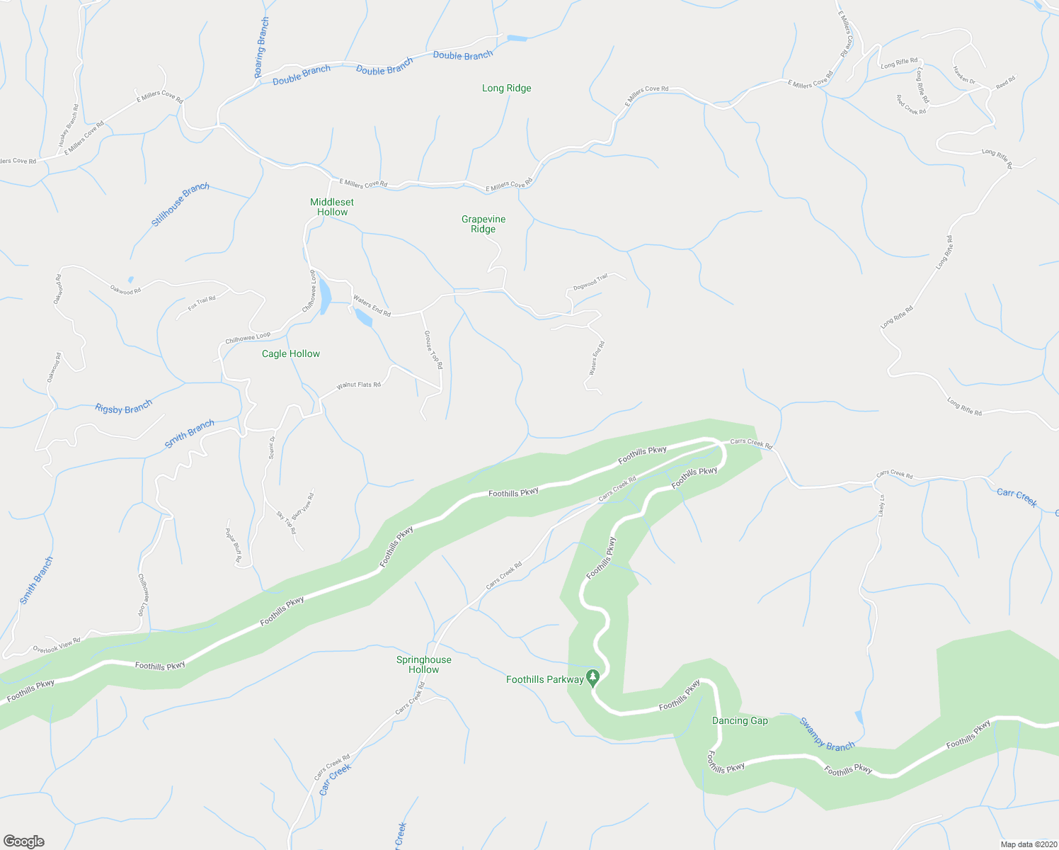 map of restaurants, bars, coffee shops, grocery stores, and more near 119 Kelans Trail in Walland