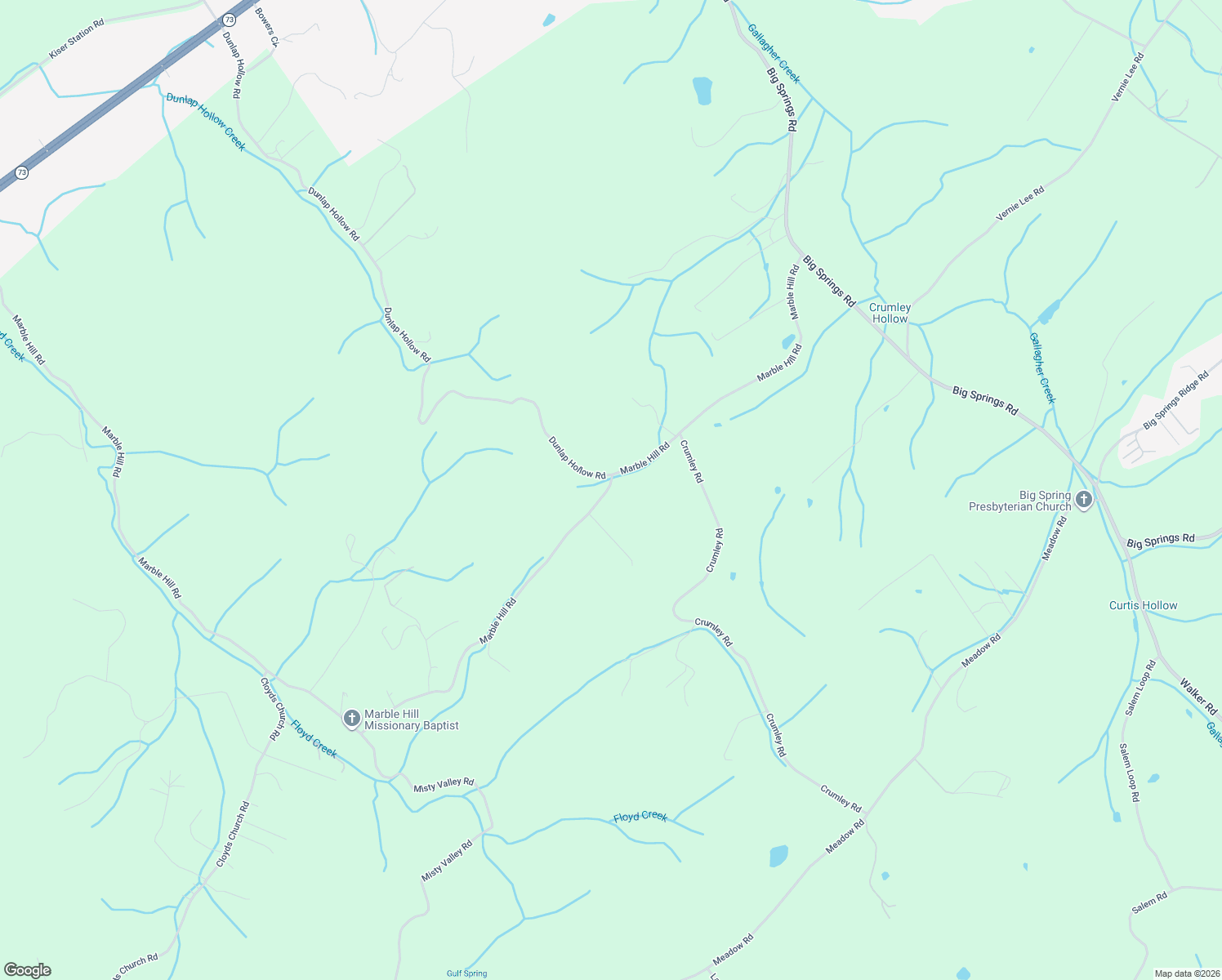 map of restaurants, bars, coffee shops, grocery stores, and more near 1248 Marble Hill Road in Friendsville