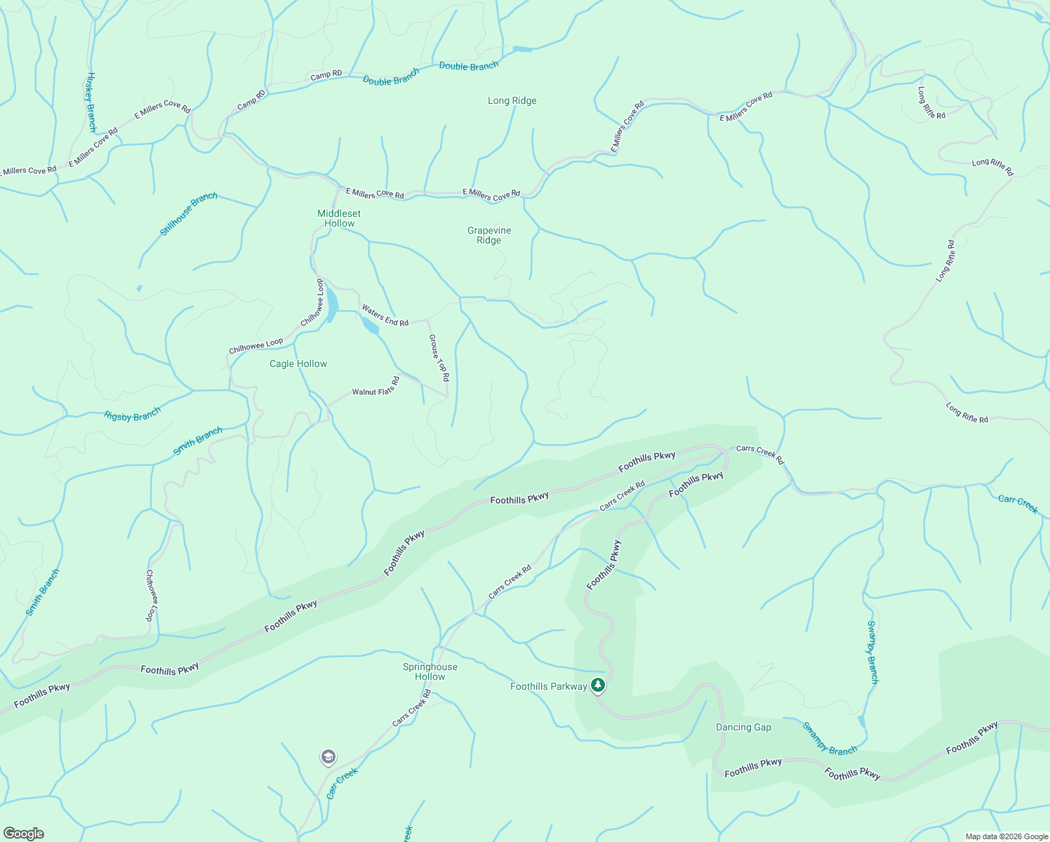 map of restaurants, bars, coffee shops, grocery stores, and more near 119 Kelans Trail in Walland
