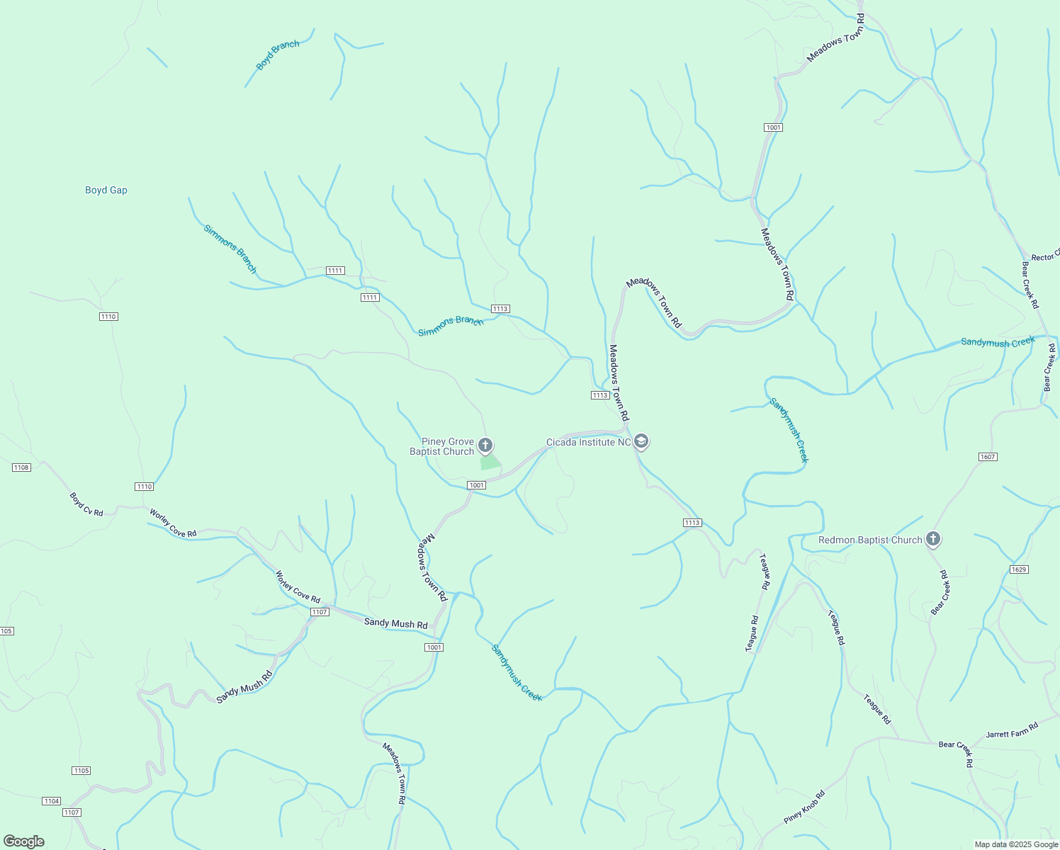 map of restaurants, bars, coffee shops, grocery stores, and more near 16 Piney Grove Road in Marshall