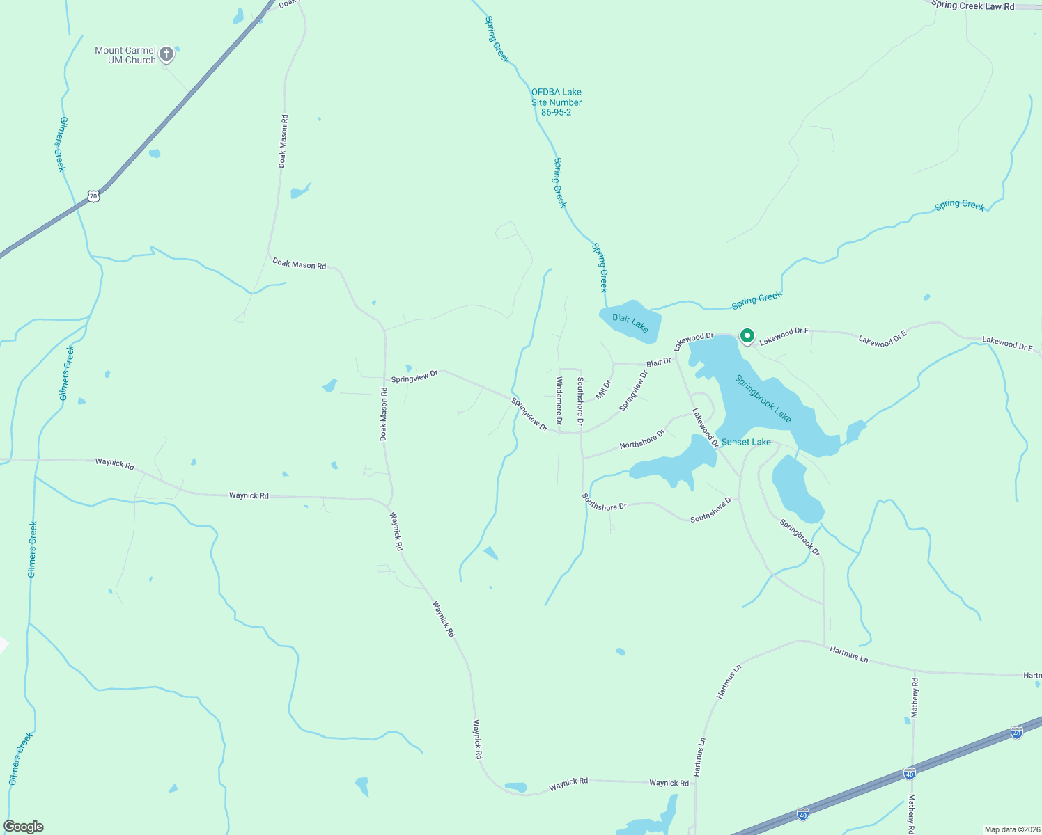 map of restaurants, bars, coffee shops, grocery stores, and more near 212 Springview Drive in Jackson